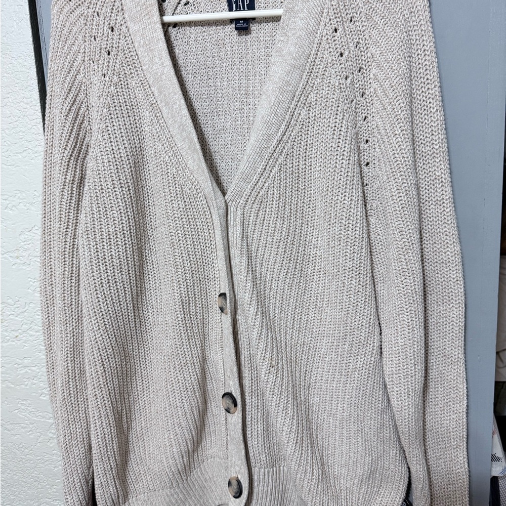 GAP Women's Light Tan Knit Cardigan